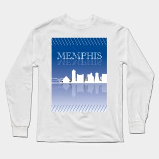 Memphis Skyline Blue Long Sleeve T-Shirt